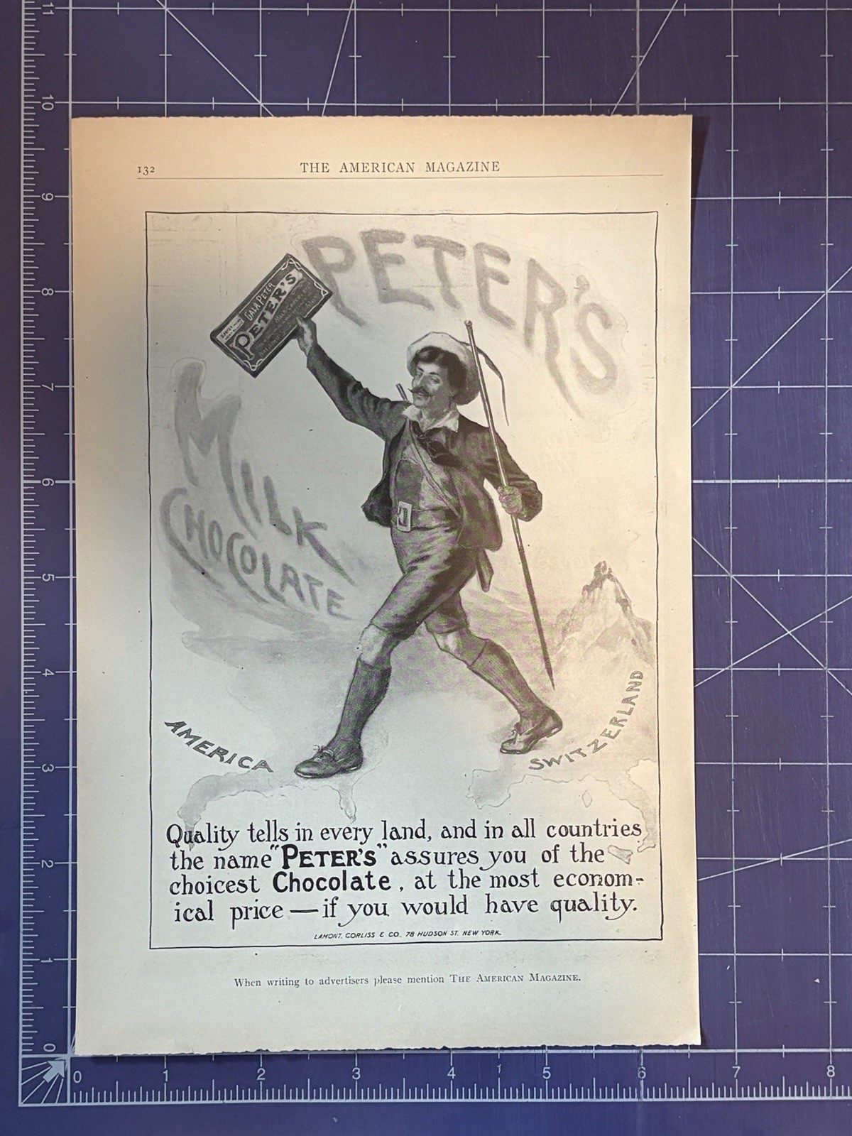 1910 PRINT AD PETER\'S CHOCOLATE LAMONT CORLISS & COMPANY 1910 PRINT AD PETER\'S CHOCOLATE LAMONT CORLISS & COMPANY