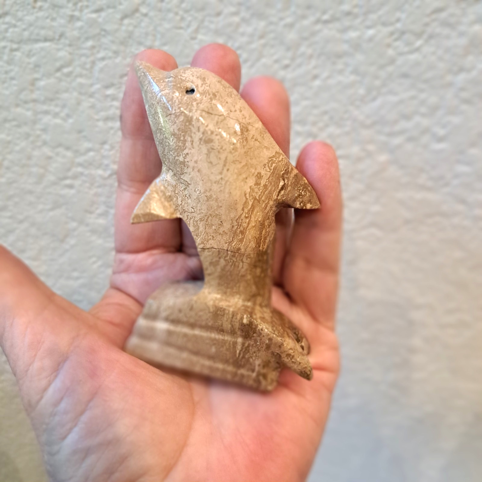 Onyx Dolphin Sculpture  Gift Idea Standing Figurine 3.5\