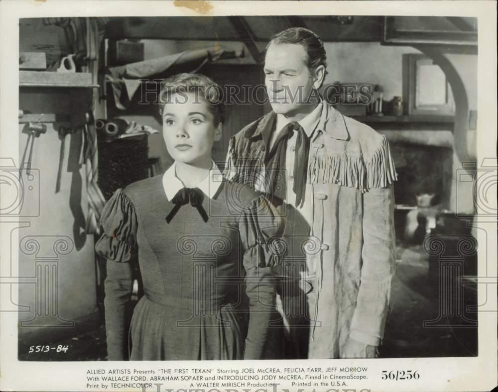 1956 Press Photo Felicia Farr and Joel McCrea star in 