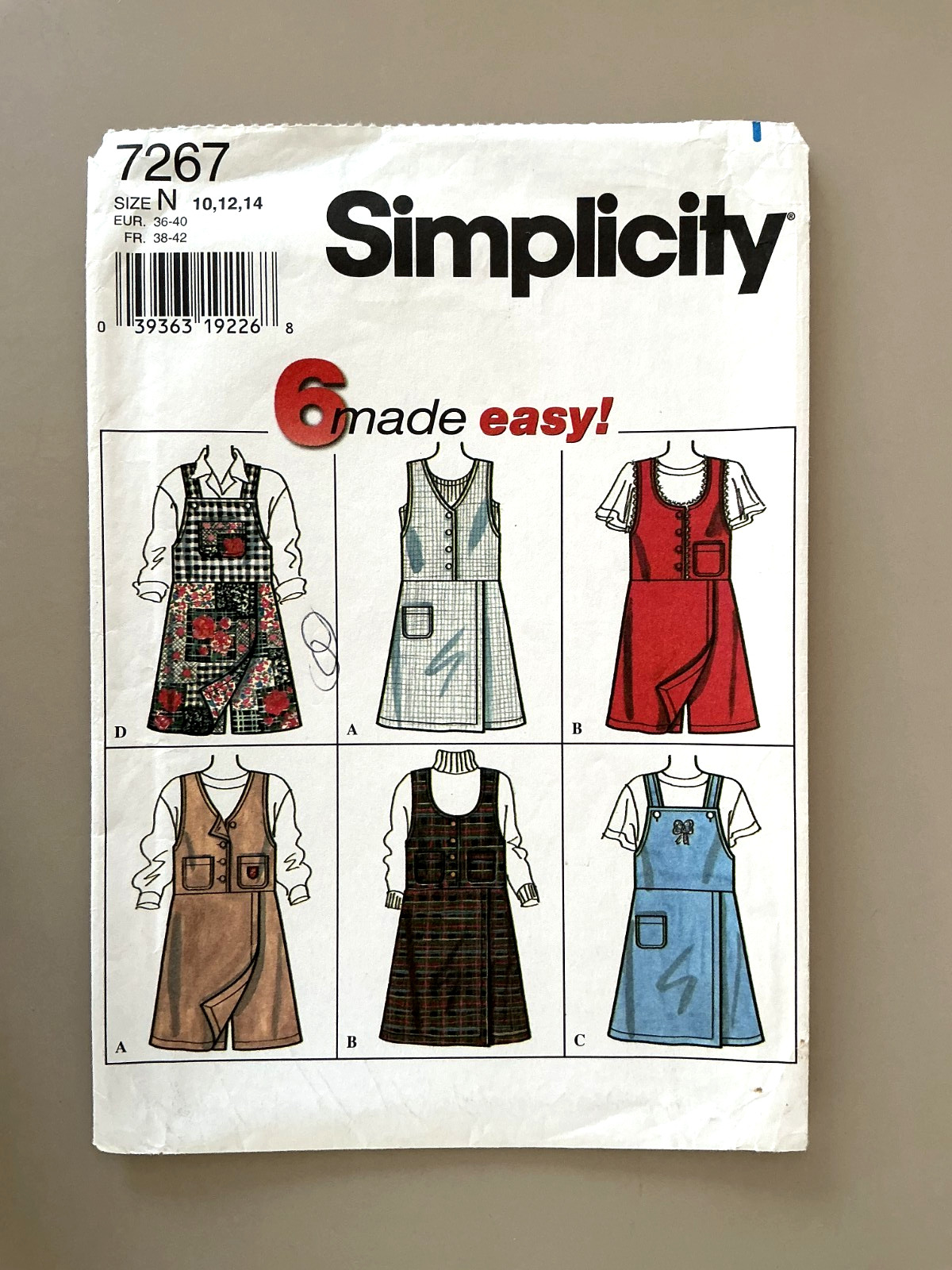 1990\'s Simplicity Misses\' Skort Jumper Pattern 7267 Size 10-14 UNCUT