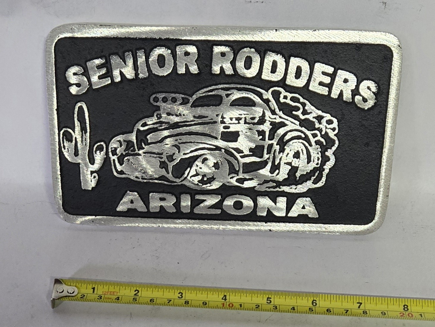 Vintage Cast Aluminum Senior Rodders Car Club Plaque Vintage Cast Aluminum Senior Rodders Car Club Plaque