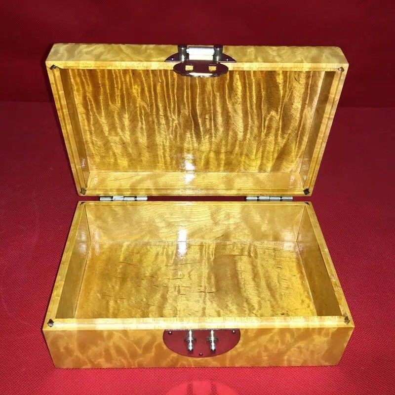 Golden Nanmu Jewelry Box 15×9×6cm Luxury Solid Wood Jewelry Storage Box hot