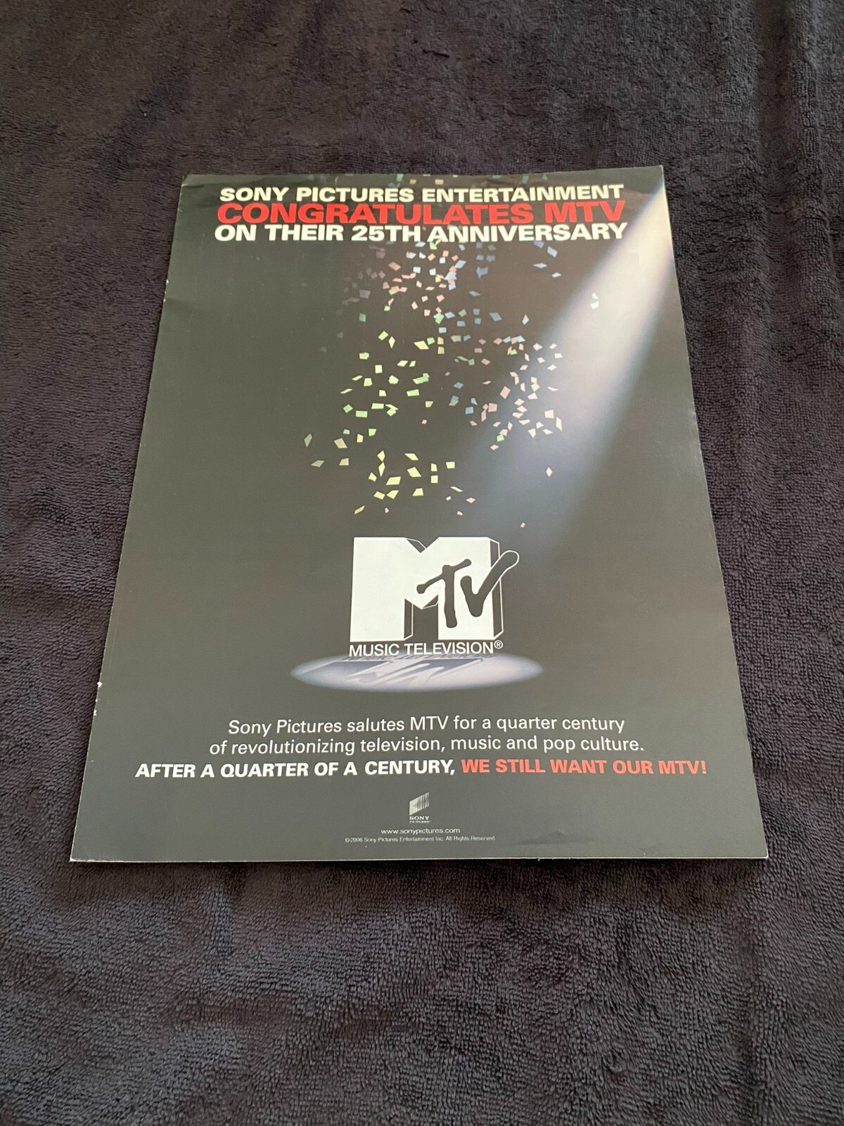 MTV 25TH ANNIVERSARY 2006 ad \