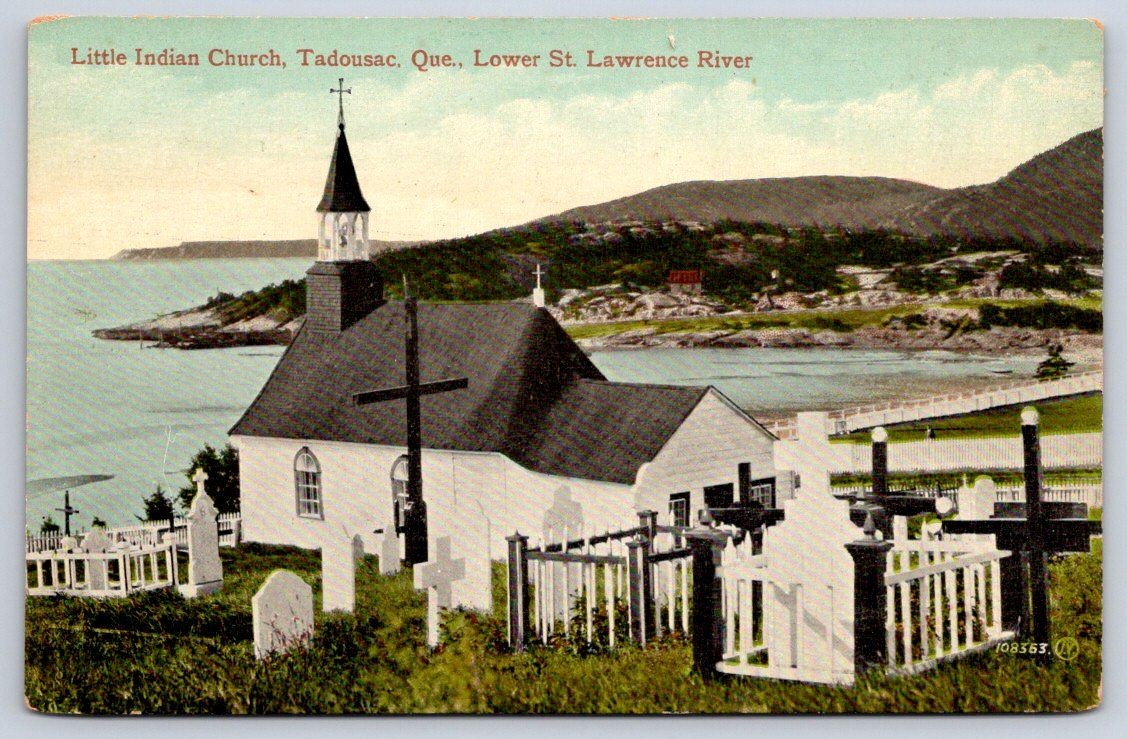Antique Canada Postcard TADOUSSAC Little Indian Church Quebec 1910