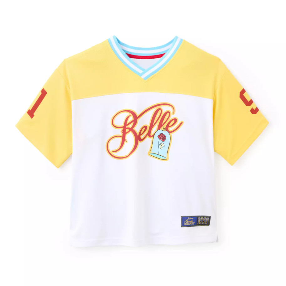 Disney Belle Football Jersey Women Beauty and the Beast Size L New