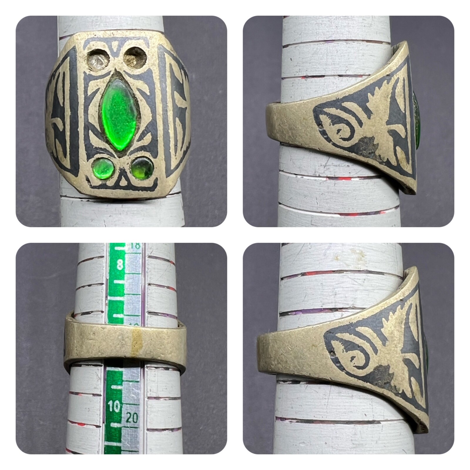 Rare Beautiful Old Afghan Kochi Jewelry Antique Blue Painted Mix Sliver Ring Rare Beautiful Old Afghan Kochi Jewelry Antique Blue Painted Mix Sliver Ring