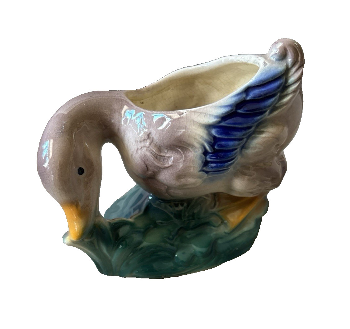 Vintage Royal Copley Ceramic Duck Planter VGC Vase 5