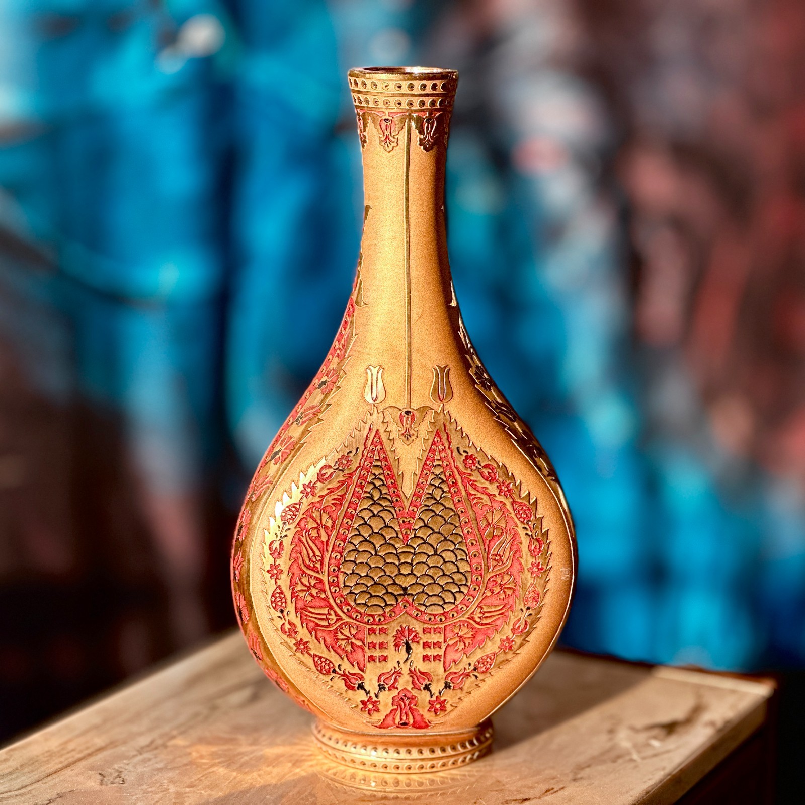 Pasabahce ornate glass vase, handmade, no. 596 of 2000, rare, glass, art, turkey Pasabahce ornate glass vase, handmade, no. 596 of 2000, rare, glass, art, turkey