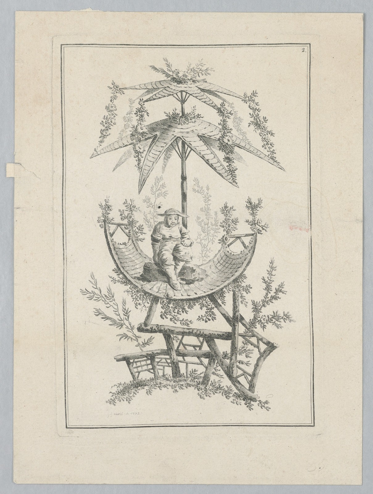 Pillement Petits Parasols Chinois 1700s Vintage Art Reprint Wall Art
