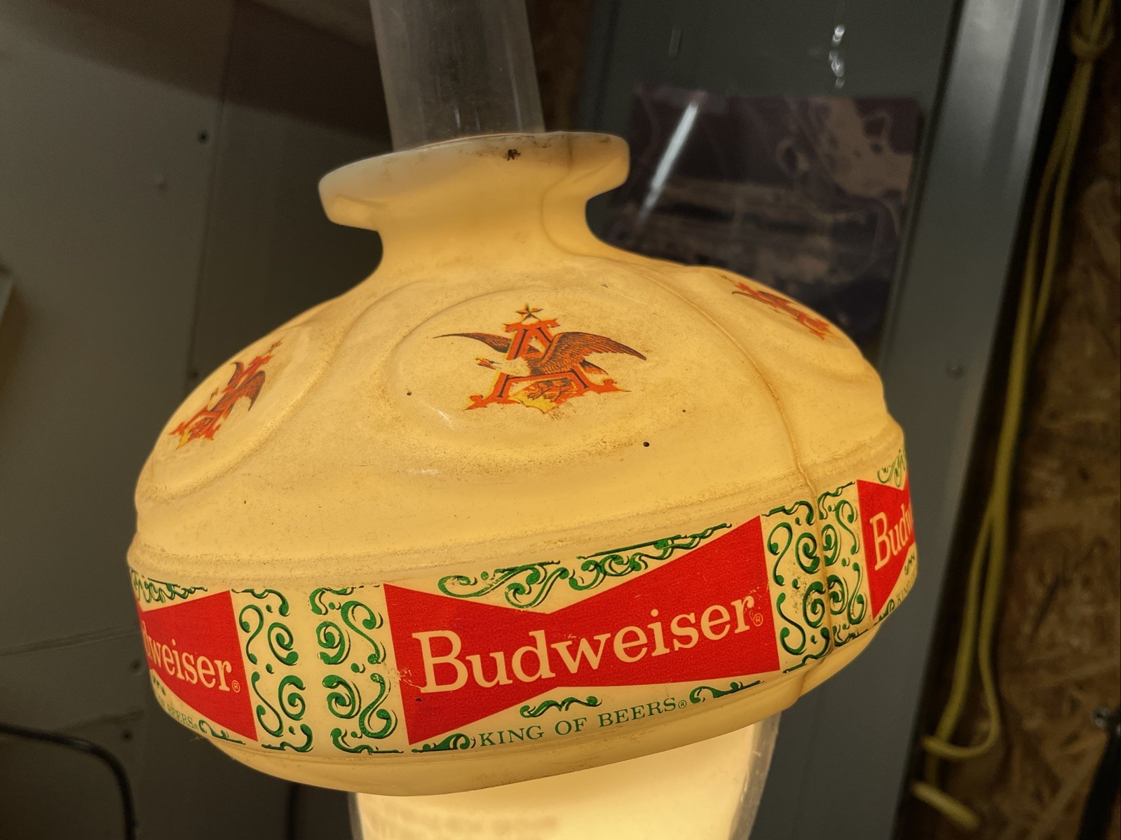 vtg Budweiser King of Beers plastic lamp shade wall lamp sconce shade only