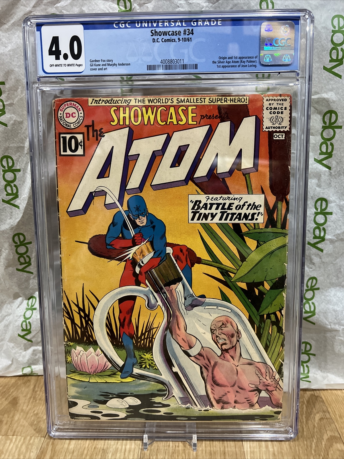Showcase #34 CGC 4.0 1961  1st app. Silver Age Atom key 1st jean loring. comic