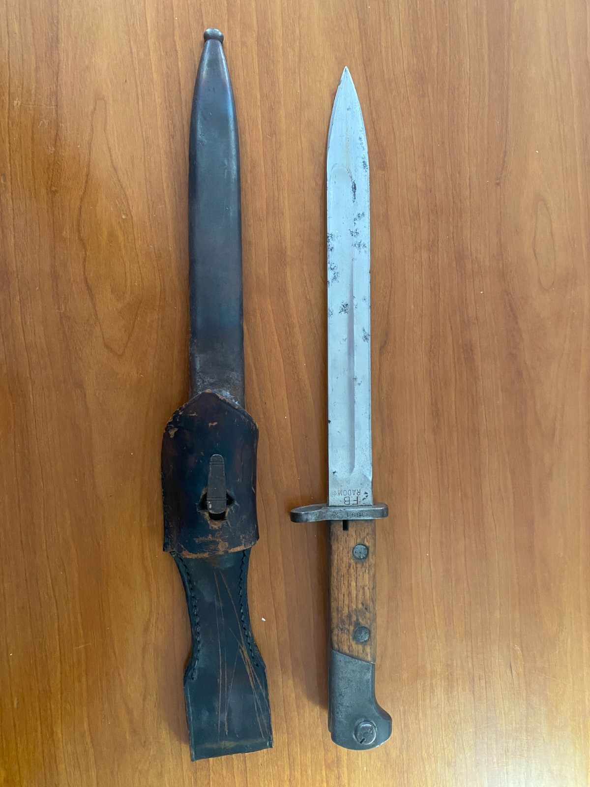 Pre-WWII Polish Army Wz.28/Wz.29 Mauser Bayonet, F.B. Radom, W.P. Eagle, Scabbar