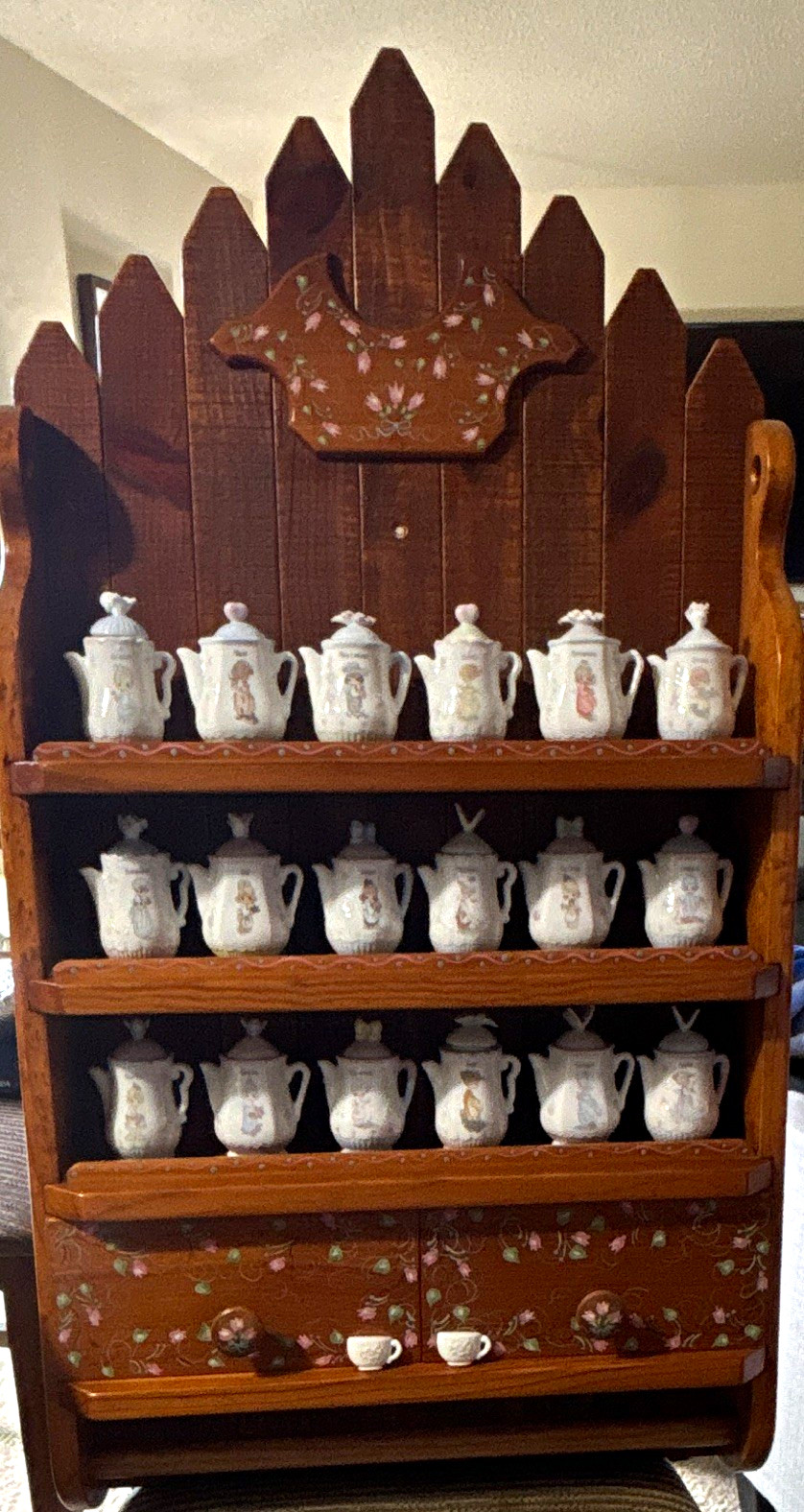 Precious Moments Spice Jar Collection with Wooden Display Rack. 18 jars Precious Moments Spice Jar Collection with Wooden Display Rack. 18 jars