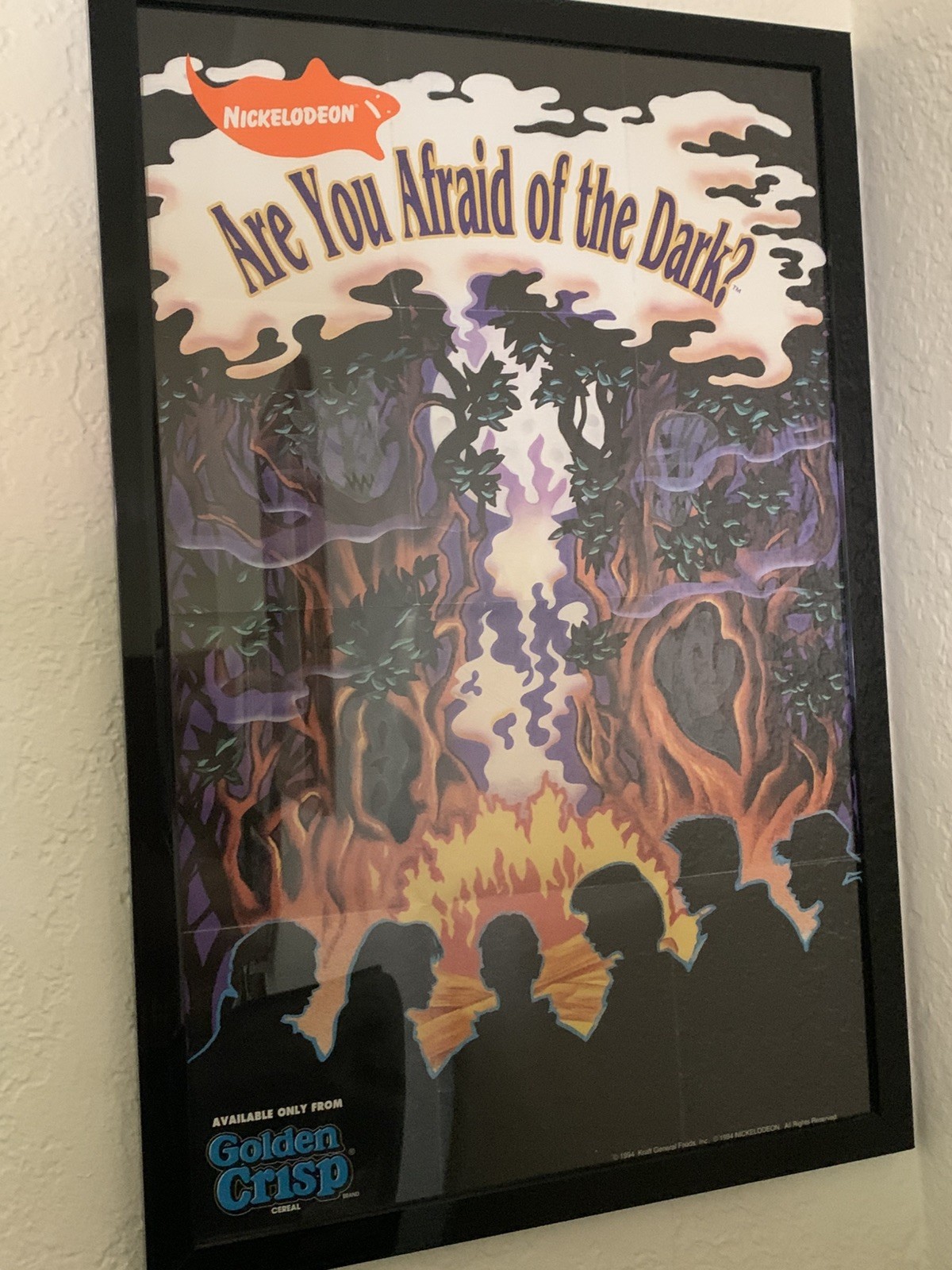 Nickelodeon Are You Afraid of the Dark Golden Crisp Cereal Poster Vintage 1994