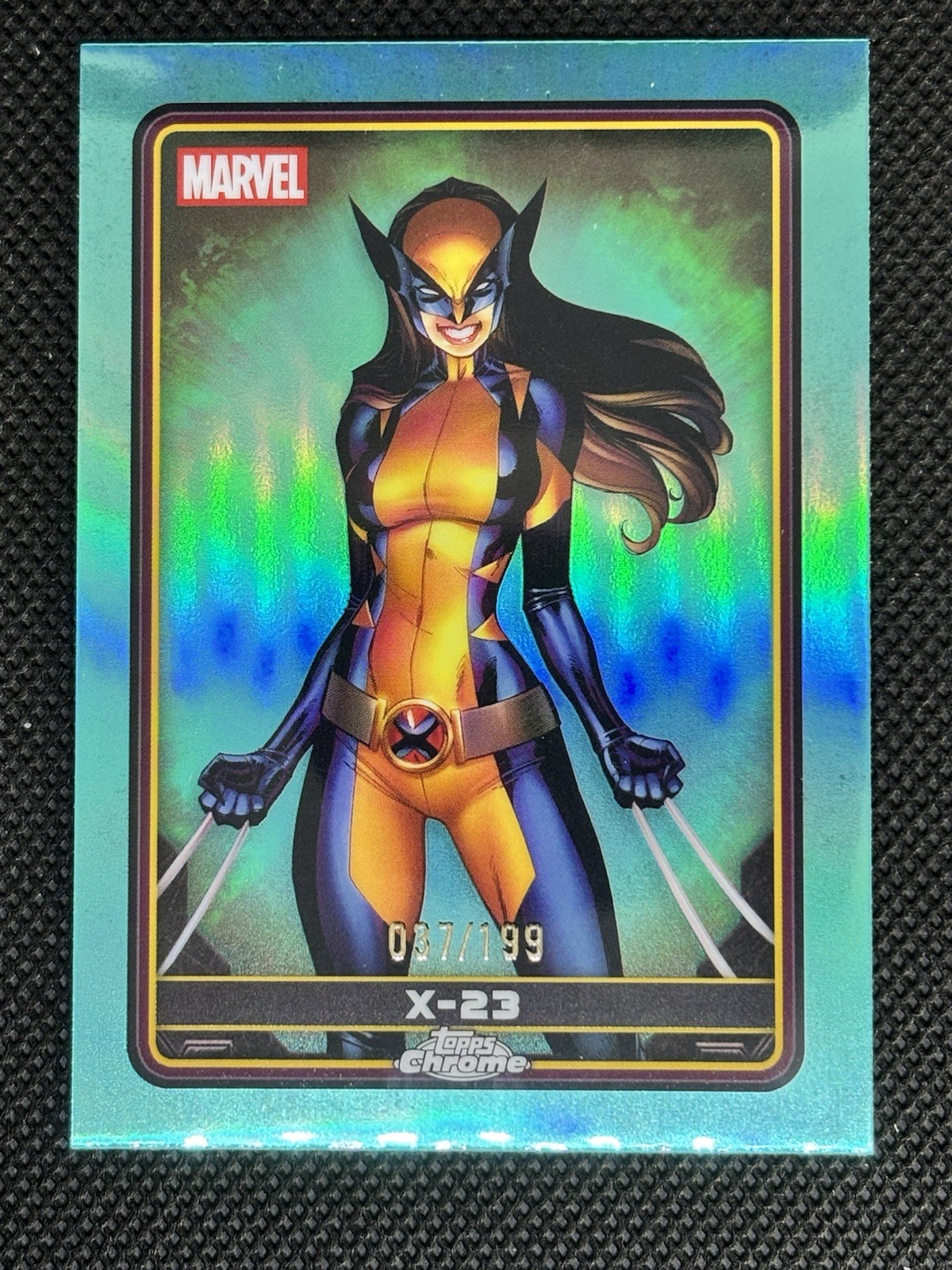 X-23 /199 Aqua Refractor 2025 Topps Chrome Deadpool #15 X-Men X-23 /199 Aqua Refractor 2025 Topps Chrome Deadpool #15 X-Men