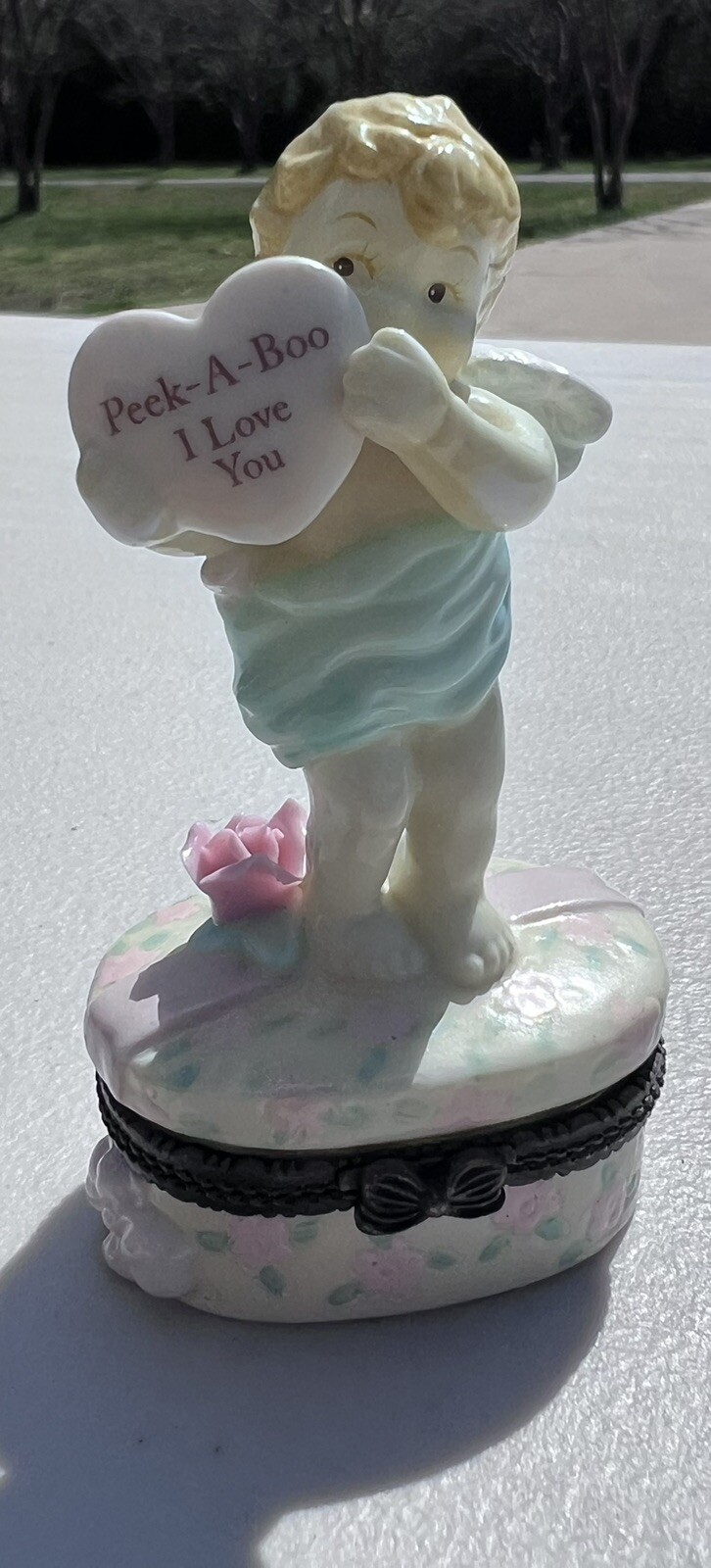 Vintage 1997 Enesco Angel Trinket Box\