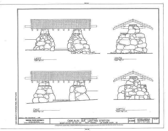 Photo:South Pasadena CA 1900s Oaklawn Avenue Waiting Station HABS Drawing