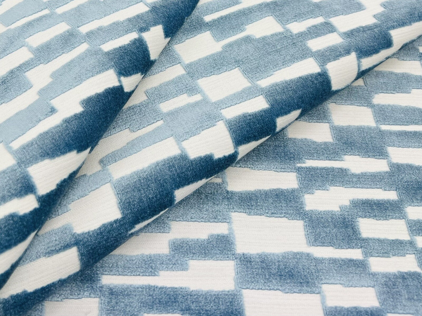 Kravet Modern Cut Velvet Upholstery Fabric- Mod Velvet / Marine 4.30 yds 35544.5