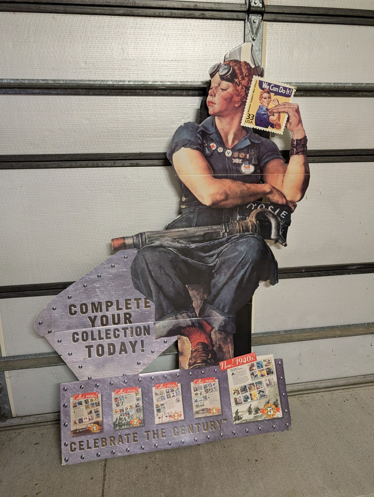 Vintage 1999 Rosie The Riveter 33c Stamp Display Standee Vintage 1999 Rosie The Riveter 33c Stamp Display Standee