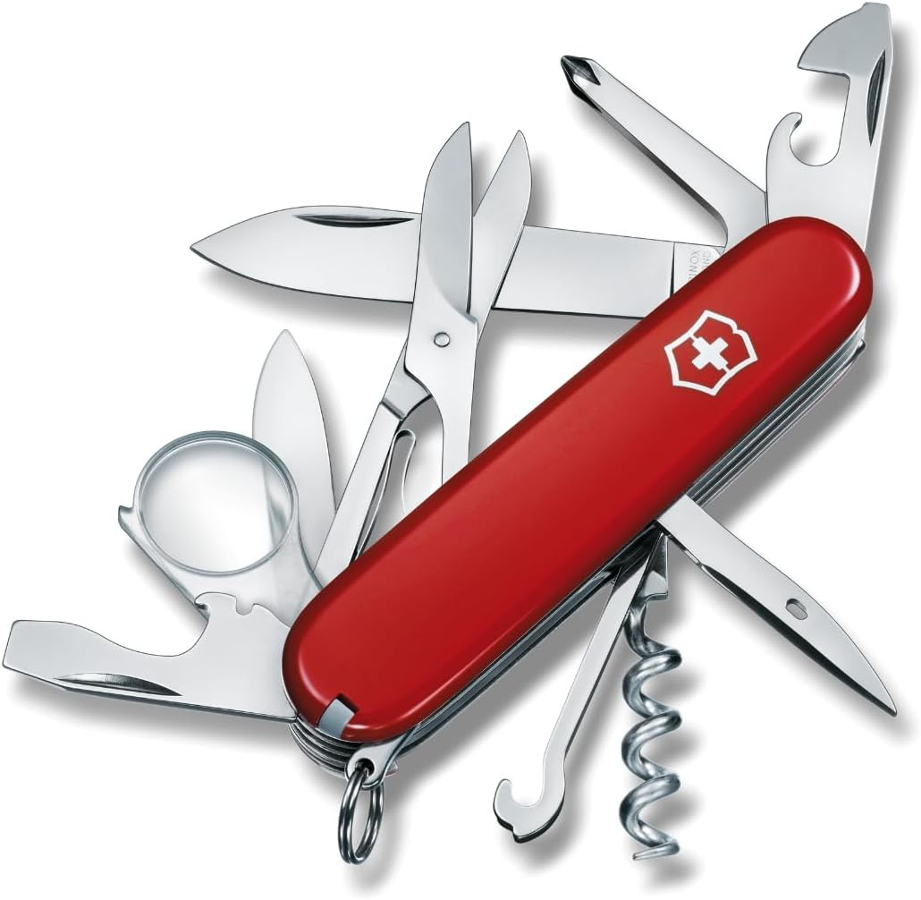 Victorinox Explorer Swiss Army Knife, 16 Function Swiss Made Pocket Knife with 2 Victorinox Explorer Swiss Army Knife, 16 Function Swiss Made Pocket Knife with 2