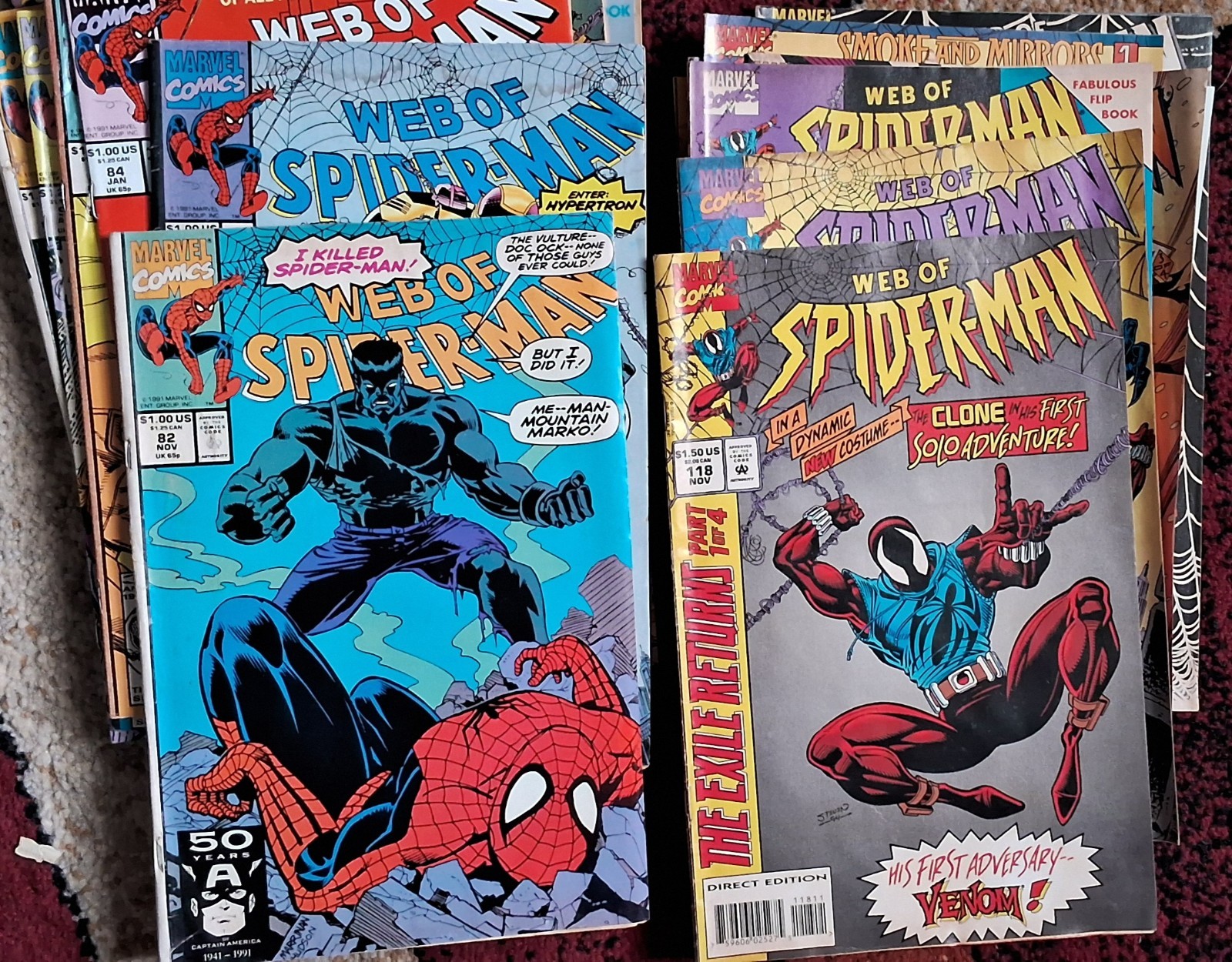 Web of Spider-Man #118 Lot Of 23  Has Moisture Damage) 
