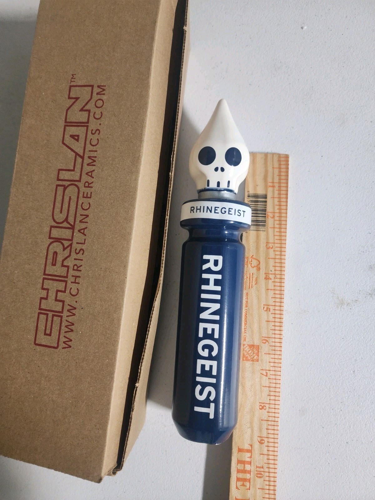 Rhinegeist Ghost Skull Sugar Skull Beer Tap Handle  Tall New Rhine Geist Rhein .