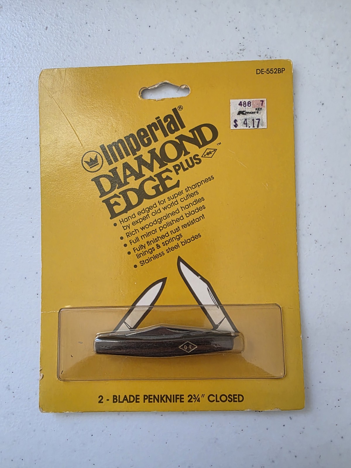 Vintage Imperial Diamond Edge Plus #DE-552BP Pocket knife 2 BLADES NEW IN PKG