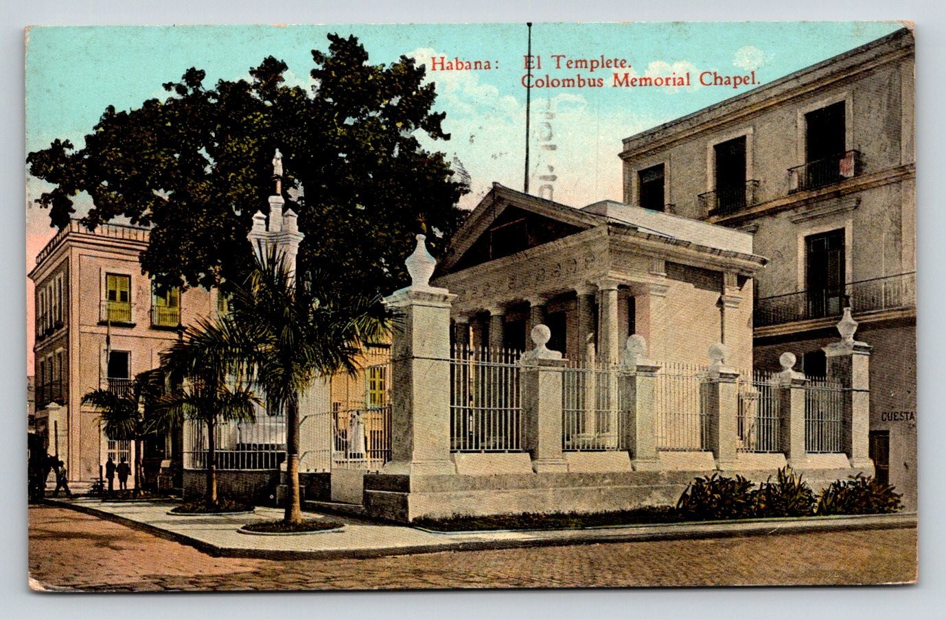 1928 Habana Cuba El Templete Columbus Memorial Chapel Postcard C. Jordi