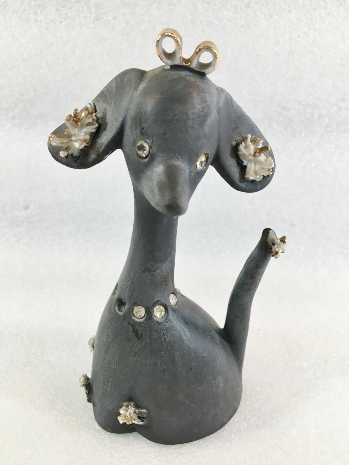 LEFTON Gray Poodle Bell Figurine