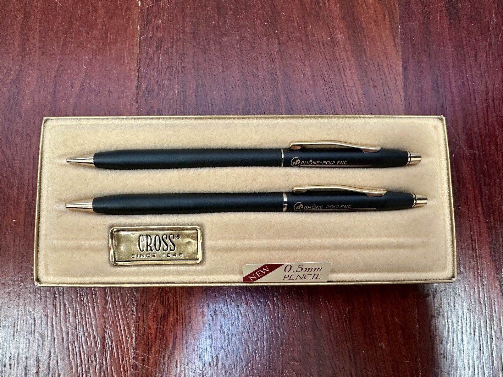 NOS Vintage Cross Century Classic Black Pen Pencil Set Rhône Poulenc w/ Mint Box NOS Vintage Cross Century Classic Black Pen Pencil Set Rhône Poulenc w/ Mint Box