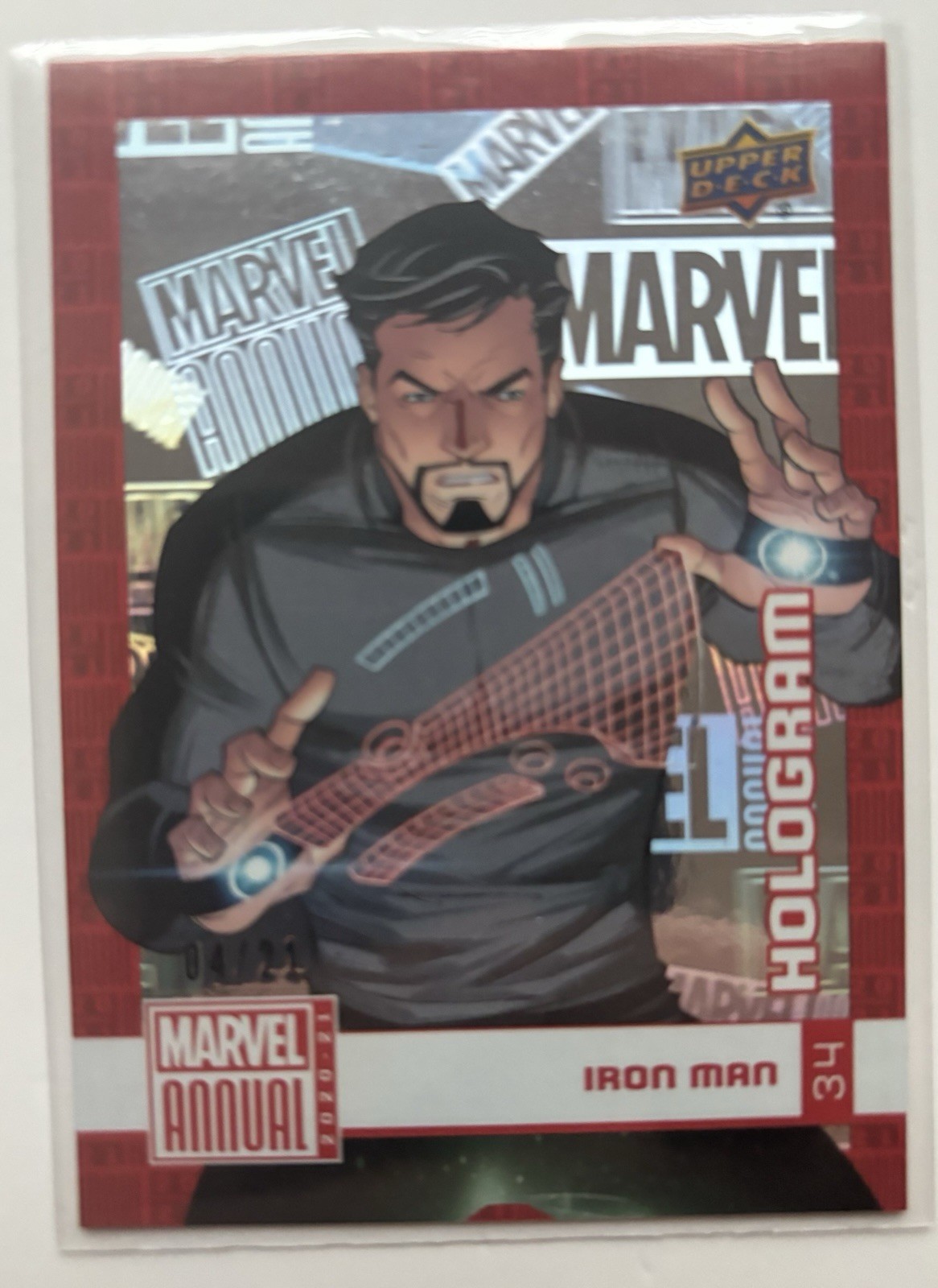 2020-21 Upper Deck Marvel Annual Hologram 4/21 Iron Man #34