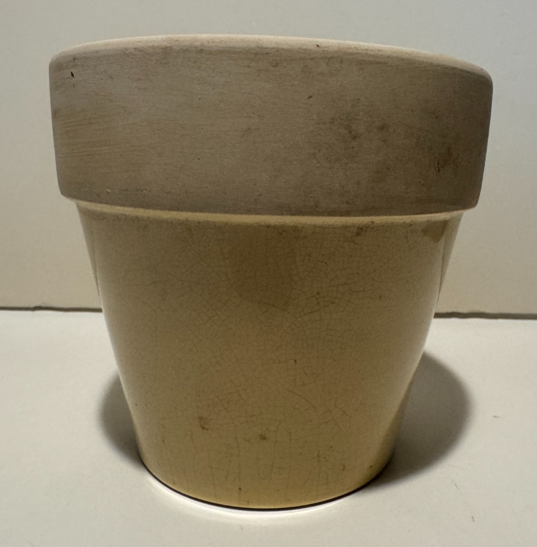 Vintage Aged/Weathered Norcal Pot Yellow Appx 6\
