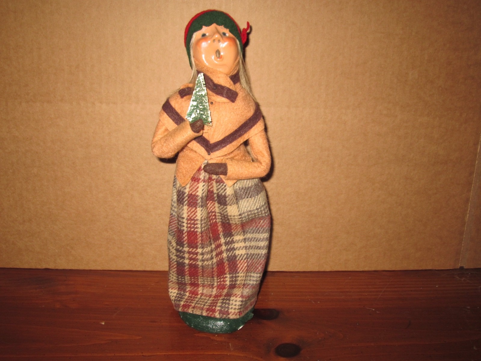 Byers Choice 1981 Traditional Blonde  Woman in Fine Plaid Wool Skirt