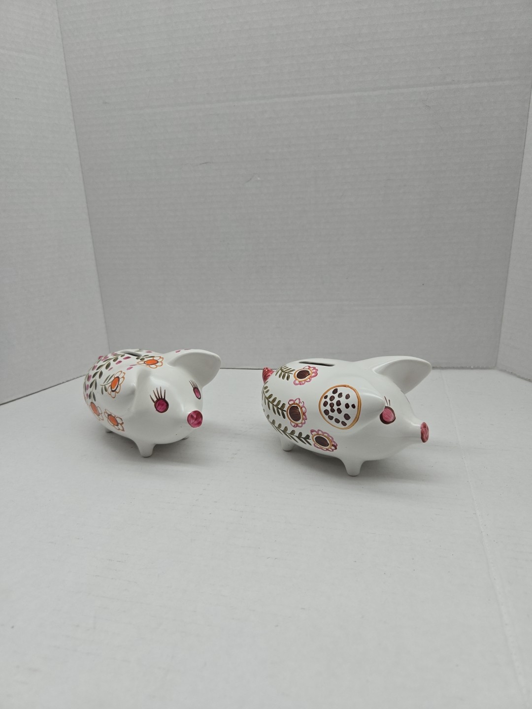 Arthur Wood Ceramic Pig Piggy Bank  Hand Painted Number 5082 5083 Pair Lot X2