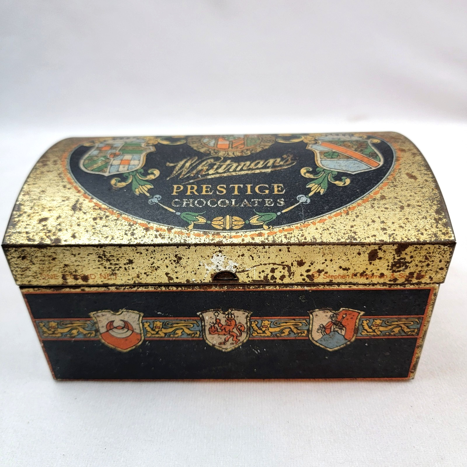 Vintage 1930s Whitman's Prestige Chocolates Tin Box, 6.25 
