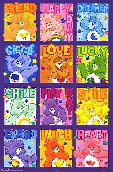 2005 CARE BEARS CHART GRID POSTER NEW 22x34 