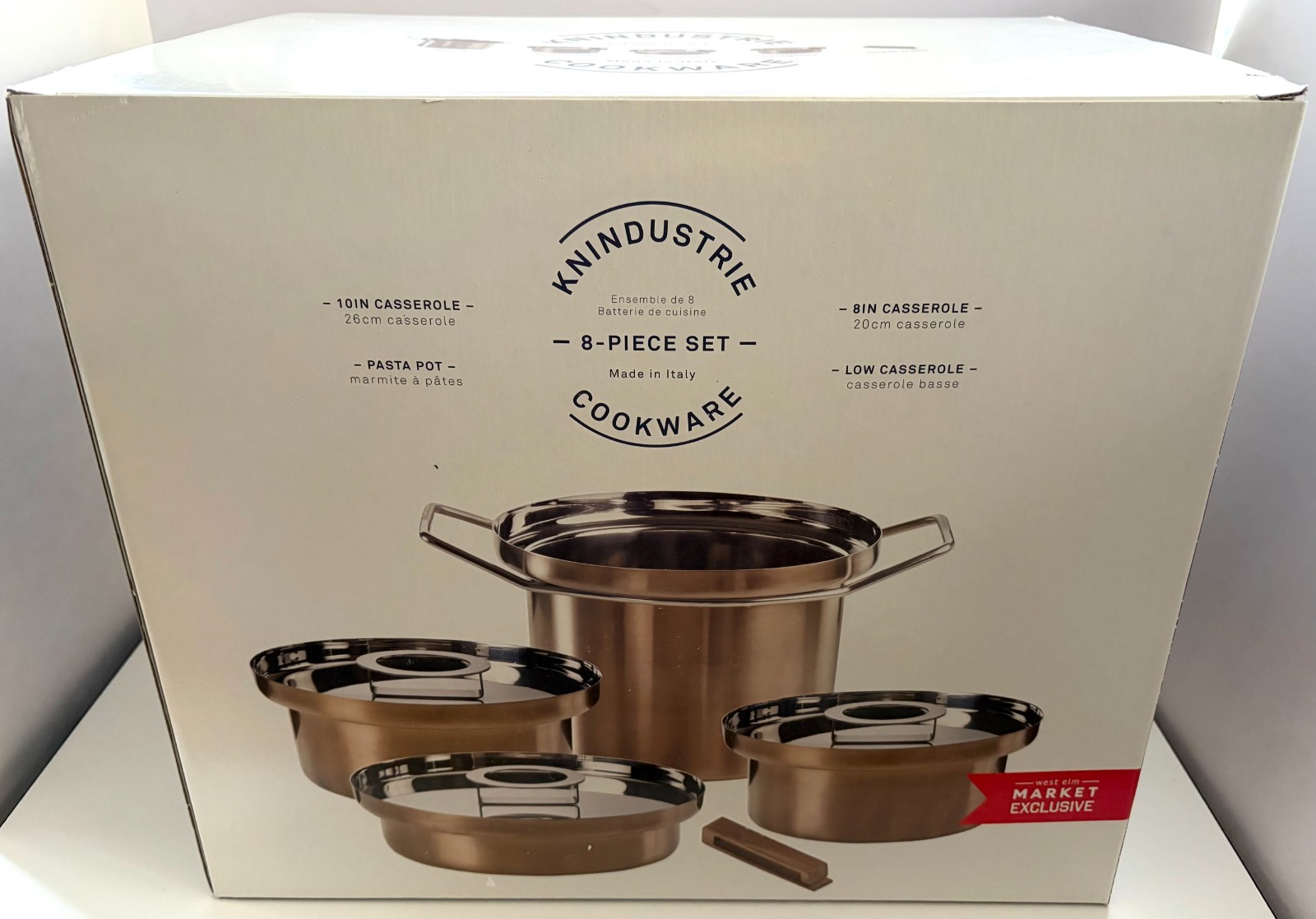 KnIndustrie 8pc Bronze Cookware Set West Elm Market Italy Rodolfo Dordoni RARE