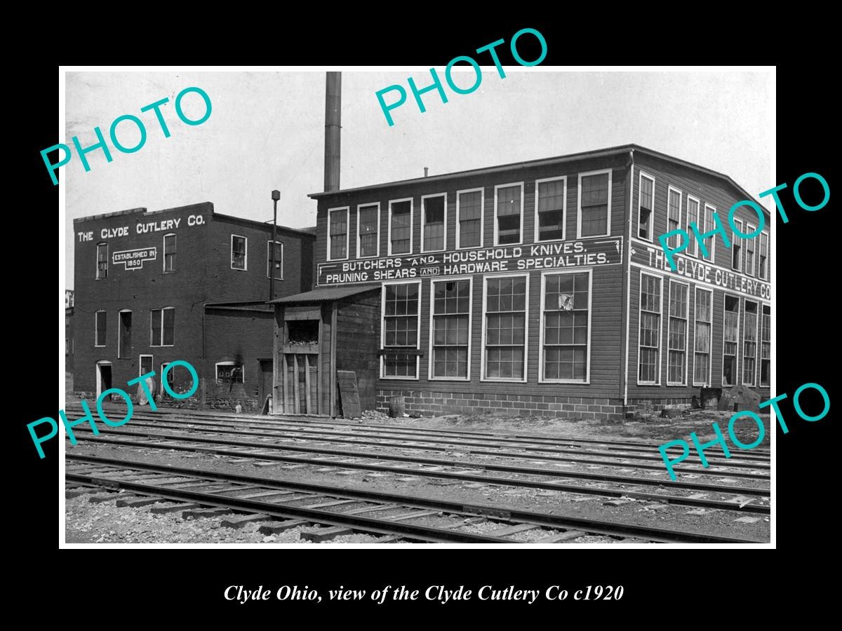 OLD POSTCARD SIZE PHOTO OF CLYDE OHIO THE CLYDE CUTLERY Co FACTORY c1920