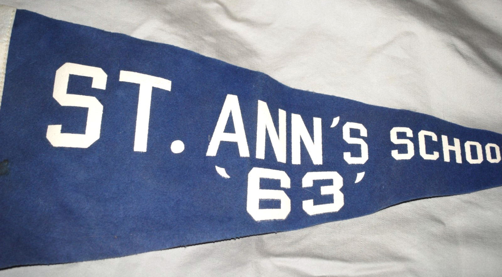 Vintage Felt Pennant - St. Anne\'s School 1963 Keezer Mfg. Company Plaistow NH Vintage Felt Pennant - St. Anne\'s School 1963 Keezer Mfg. Company Plaistow NH