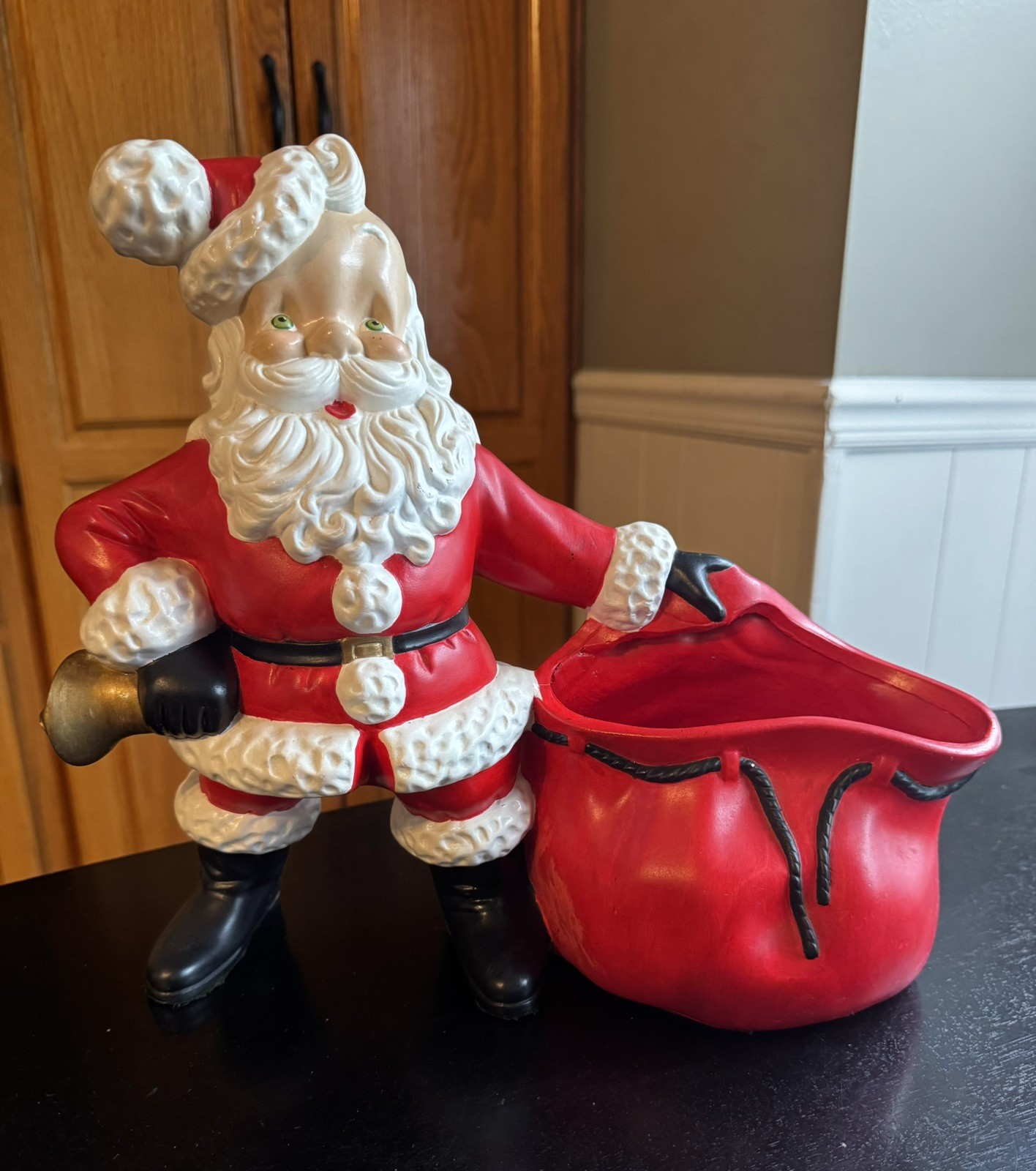 VTG Large 1971 Atlantic Mold Christmas Santa With Sack Candy/Planter 12 VTG Large 1971 Atlantic Mold Christmas Santa With Sack Candy/Planter 12