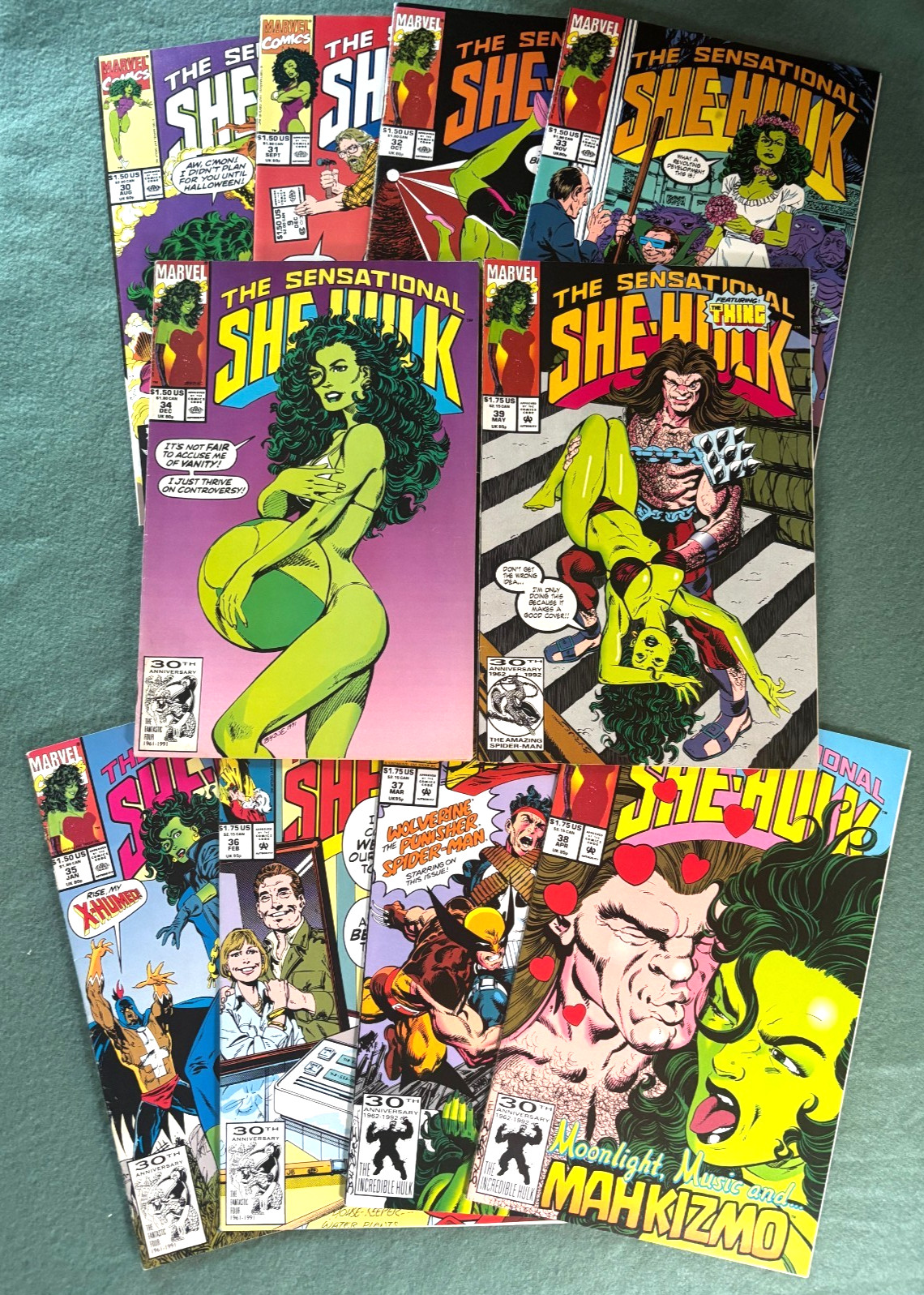 Sensational She-Hulk #30 - 39 (1991) Vanity Fair & Lingerie Covers Lot of 10 VF+
