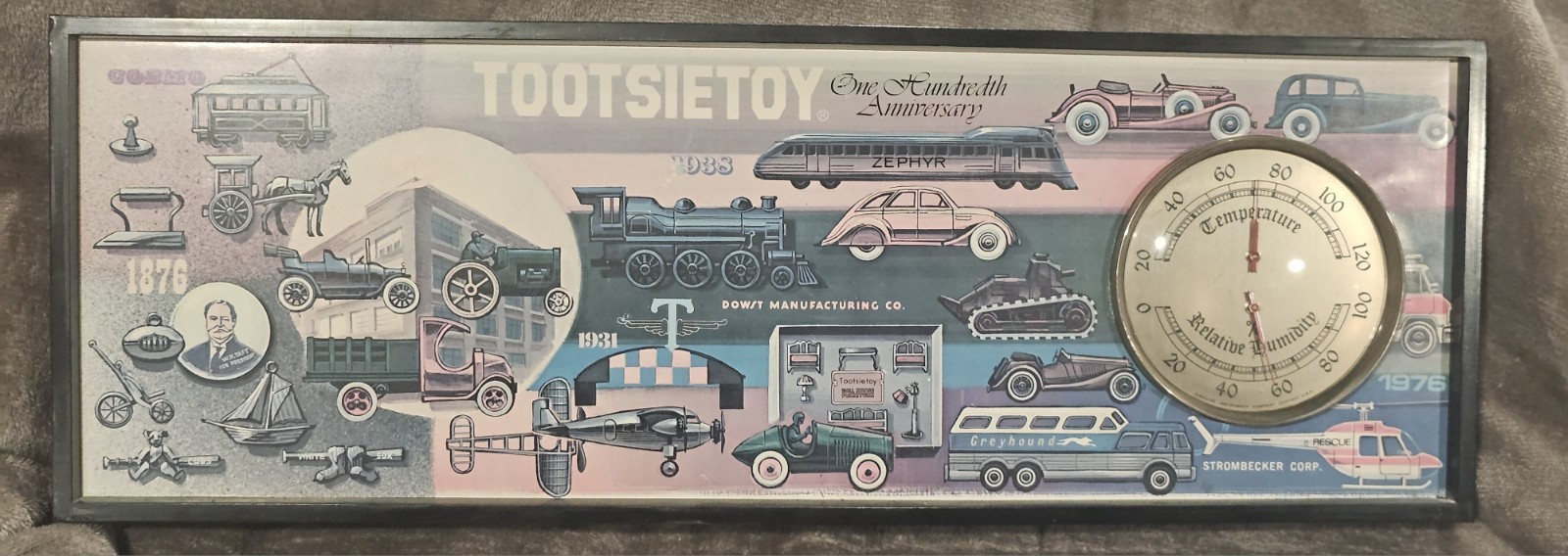 RARE Vintage 1976 Tootsie Toy 100th Anniversary Thermometer 