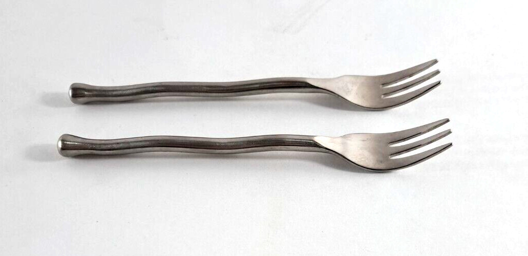 GS Gourmet Settings Cocktail Forks Exotique Platinum 18/10 Stainless Set Of 2