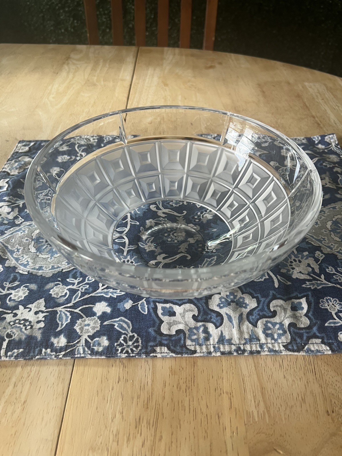 ROSENTHAL Crystal Bowl. Satin and Clear Crystal. Signed. Germany