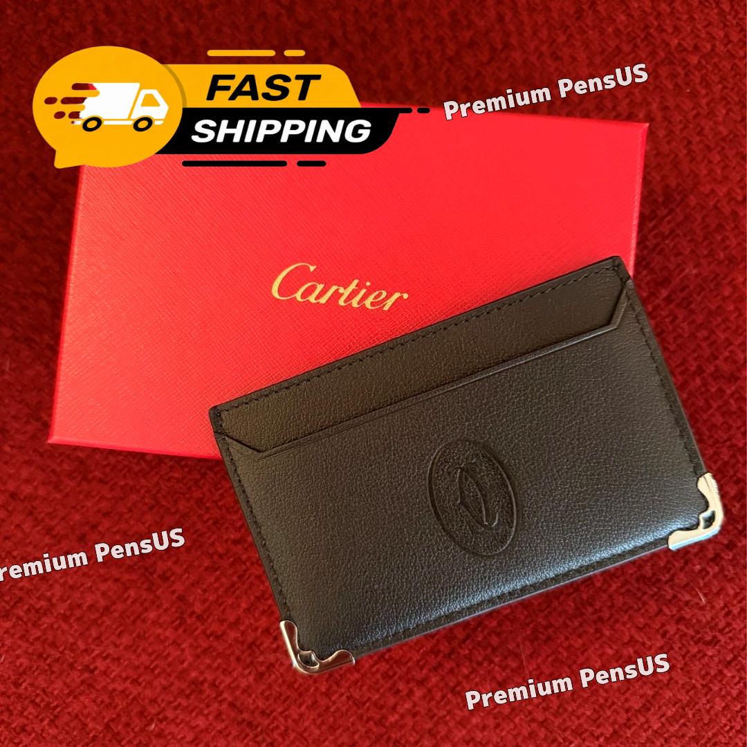 Cartier Luxury Black Leather Cardholder Wallet Promotional VIP Gift