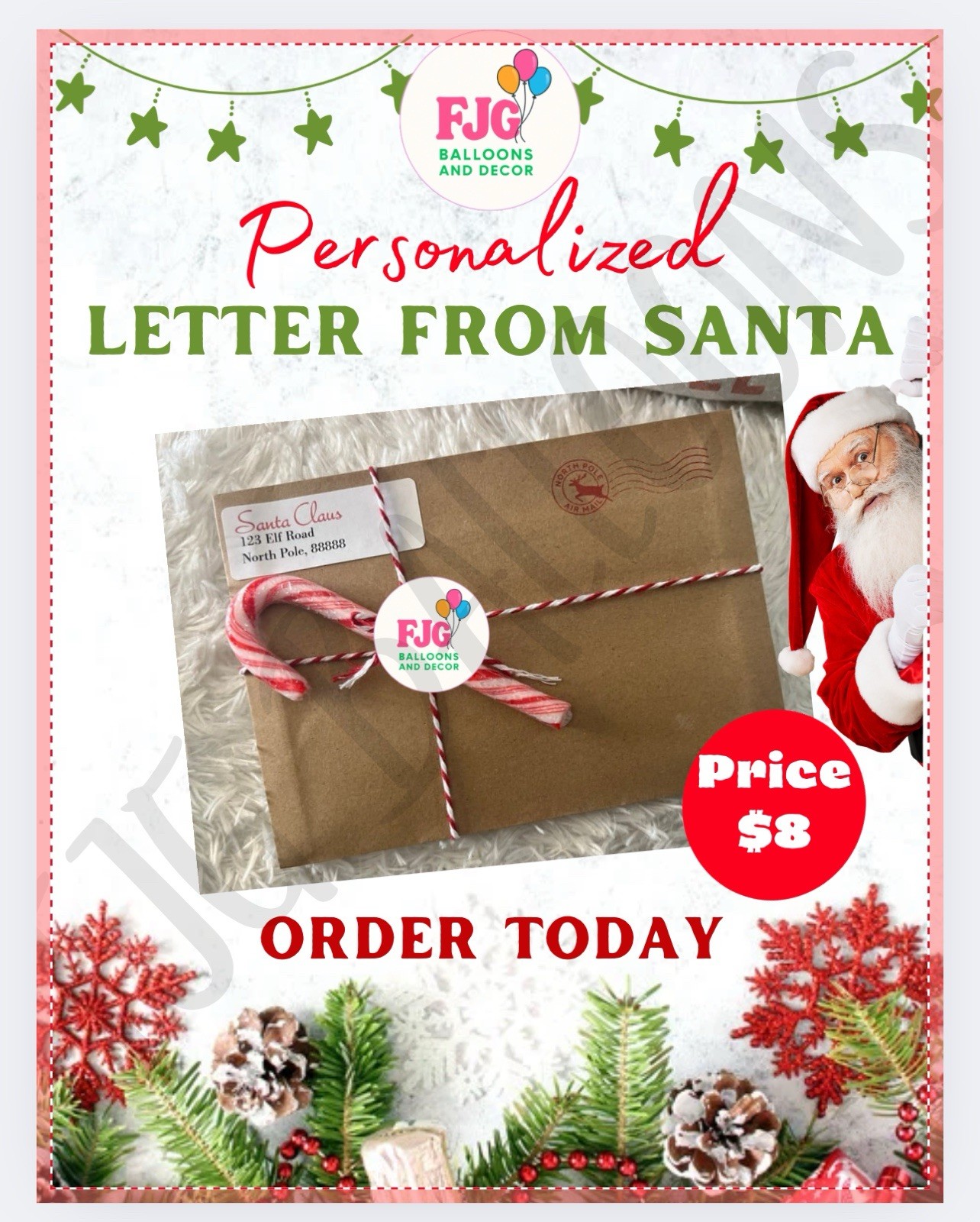 Personalized Letter From Santa- Straight From The North Pole