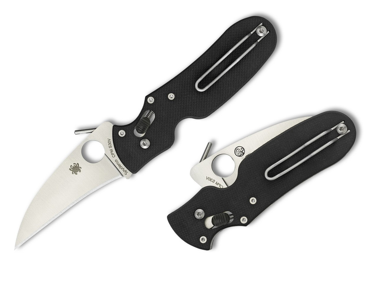 Spyderco P\'kal CPM-S30V Satin Blade Black G10 Handles (Pikal) C103GP