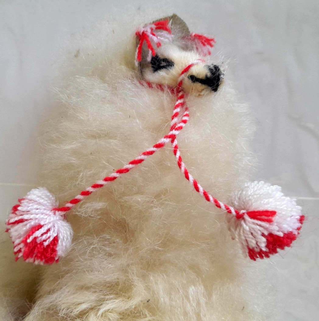 Vintage Peruvian Stuffed Llama Alpaca Figurine Real Wool 9\