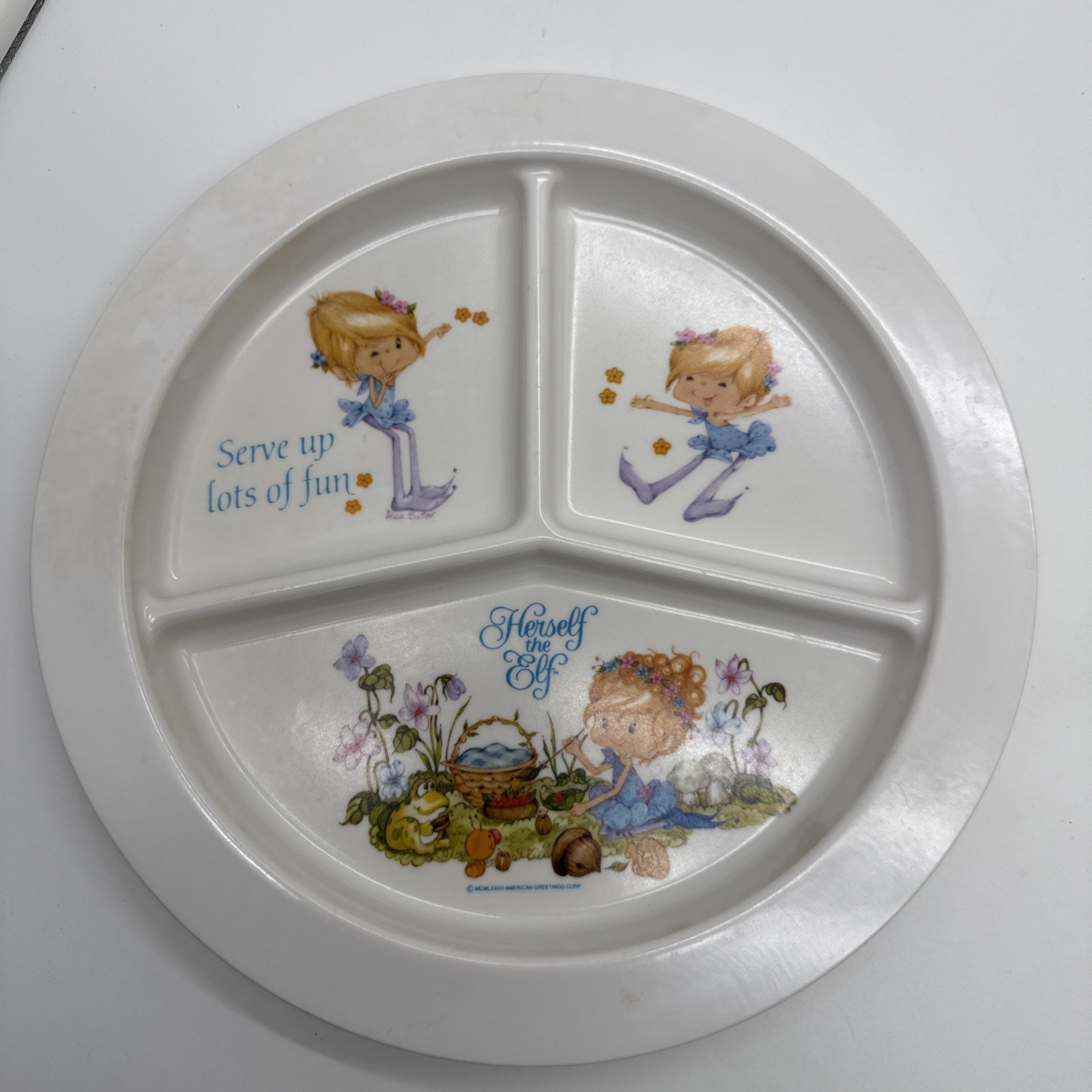 Vintage Herself the Elf 1980’s American Greetings Plastic Divided Childs  Plate