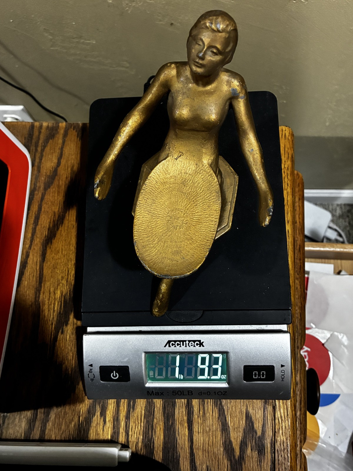 Art Deco NuArt Frankart Style Brass Nude Figure Statue Ashtray Trinket  Dish